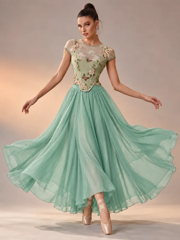Green dress outfit mockup