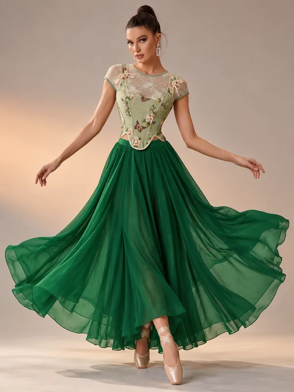 Green dress outfit mockup