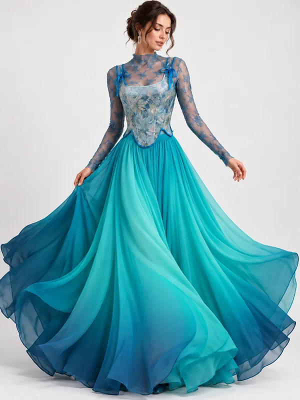 Blue dress outfit mockup