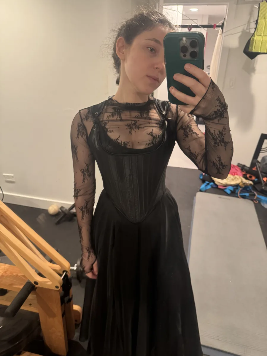 Try-on photo of another black outfit